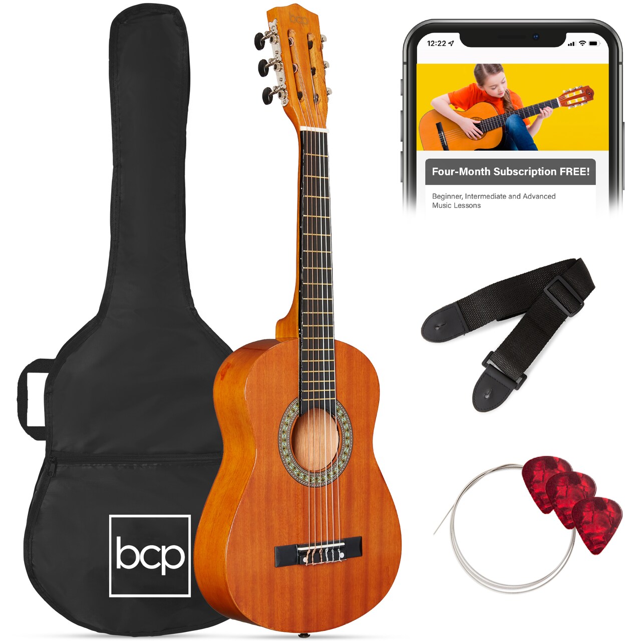 Best Choice Products 30in Kids Acoustic Guitar Beginner Starter Kit with Strap, Case, Strings